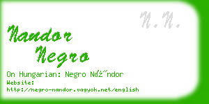 nandor negro business card